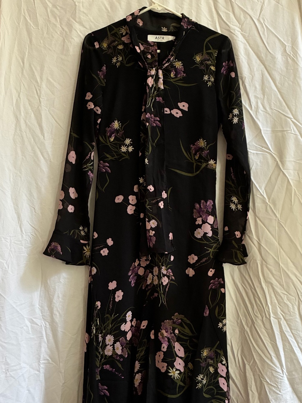 ASTR The Label black floral midi dress